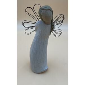 Willow Tree Thank You Angel With Rare Blue Flowers Demdaco Susan Lordi 2002